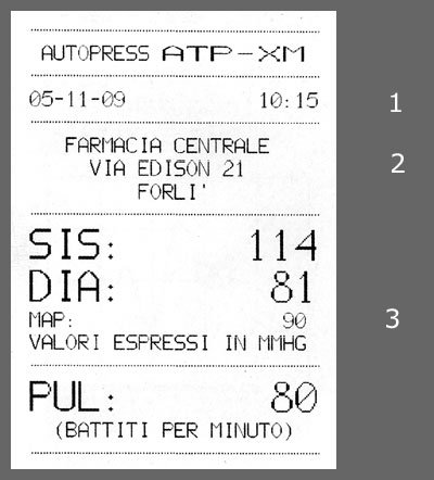 ATP-XM blood pressure monitor ticket example
